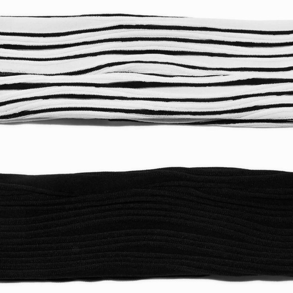 Claire's Headwraps Black and White Striped Headbands - Picture 2 of 6
